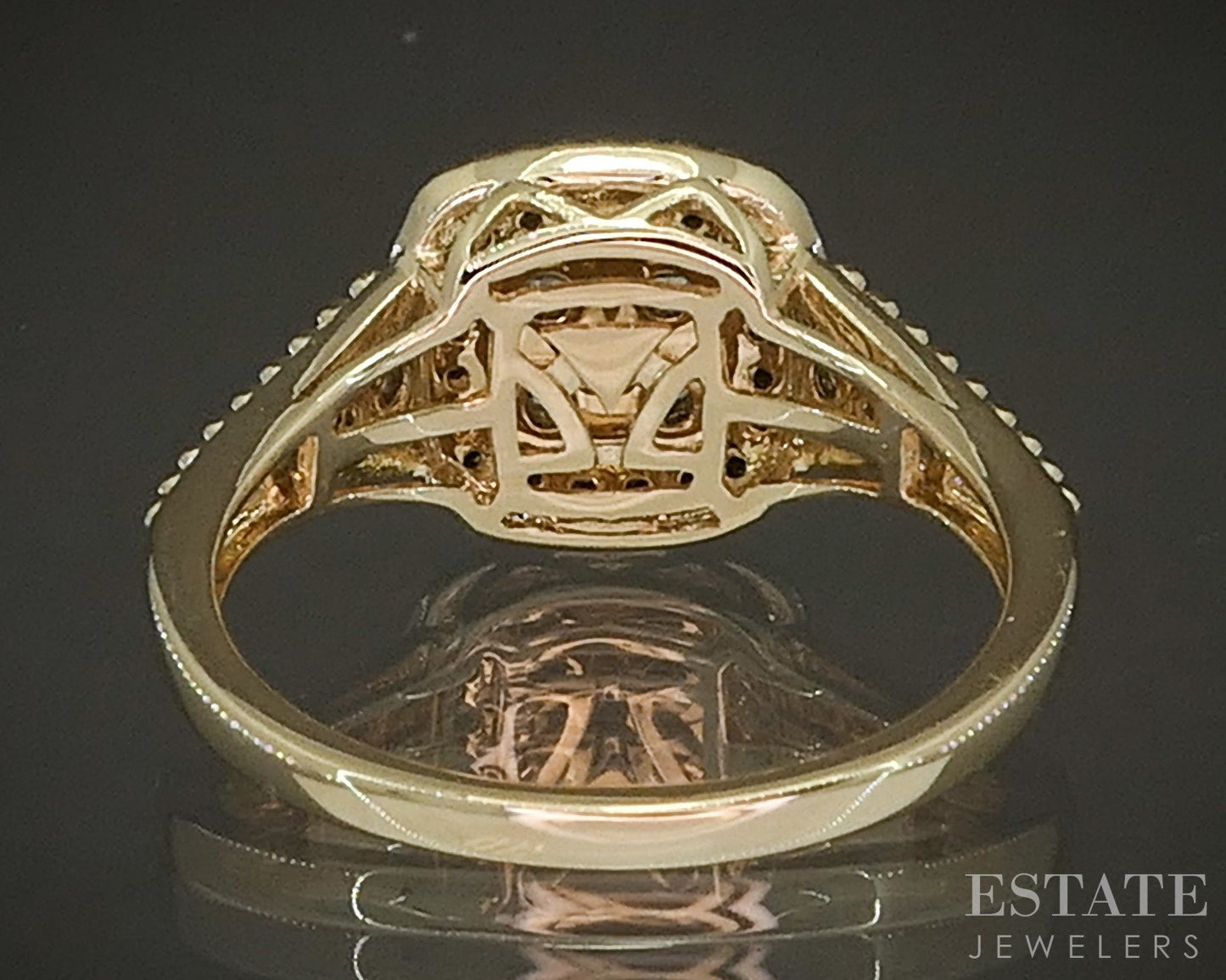 14k Honey Gold LeVian Natural .64ctw Chocolate & Vanilla Diamond Ring 4g p21827