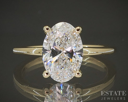 18k Yellow Gold IGI Oval 2.01ct Lab Created Diamond Engagement Ring p22444