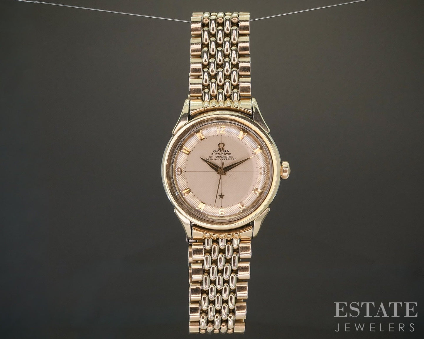 1952 Omega Constellation Pie Pan Honeycomb Gold Capped Cal 354 Mens Watch p24205