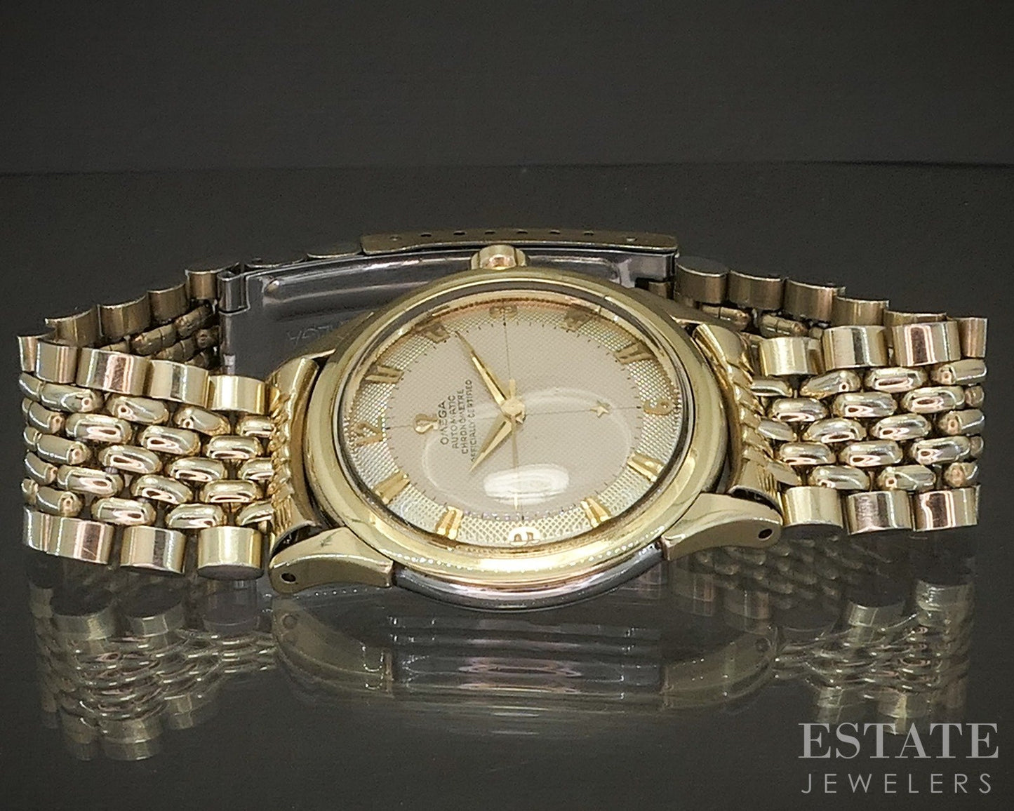 1952 Omega Constellation Pie Pan Honeycomb Gold Capped Cal 354 Mens Watch p24205
