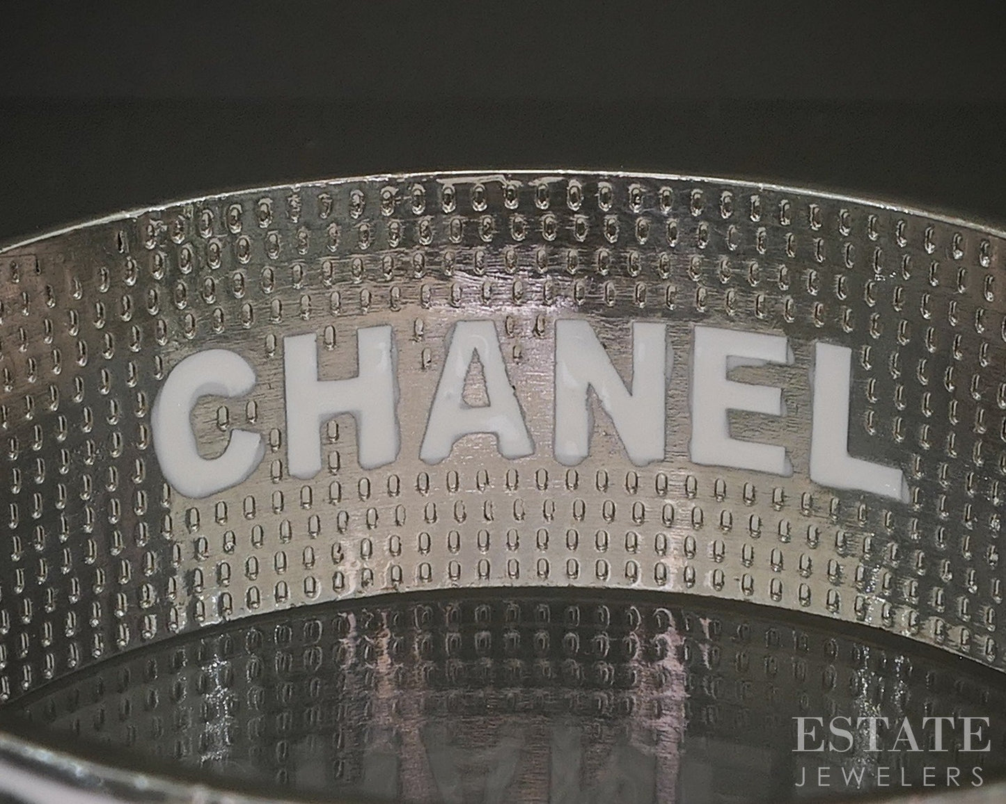 Chanel CC Logo Star Flower #5 Enameled Bangle Bracelet p22471