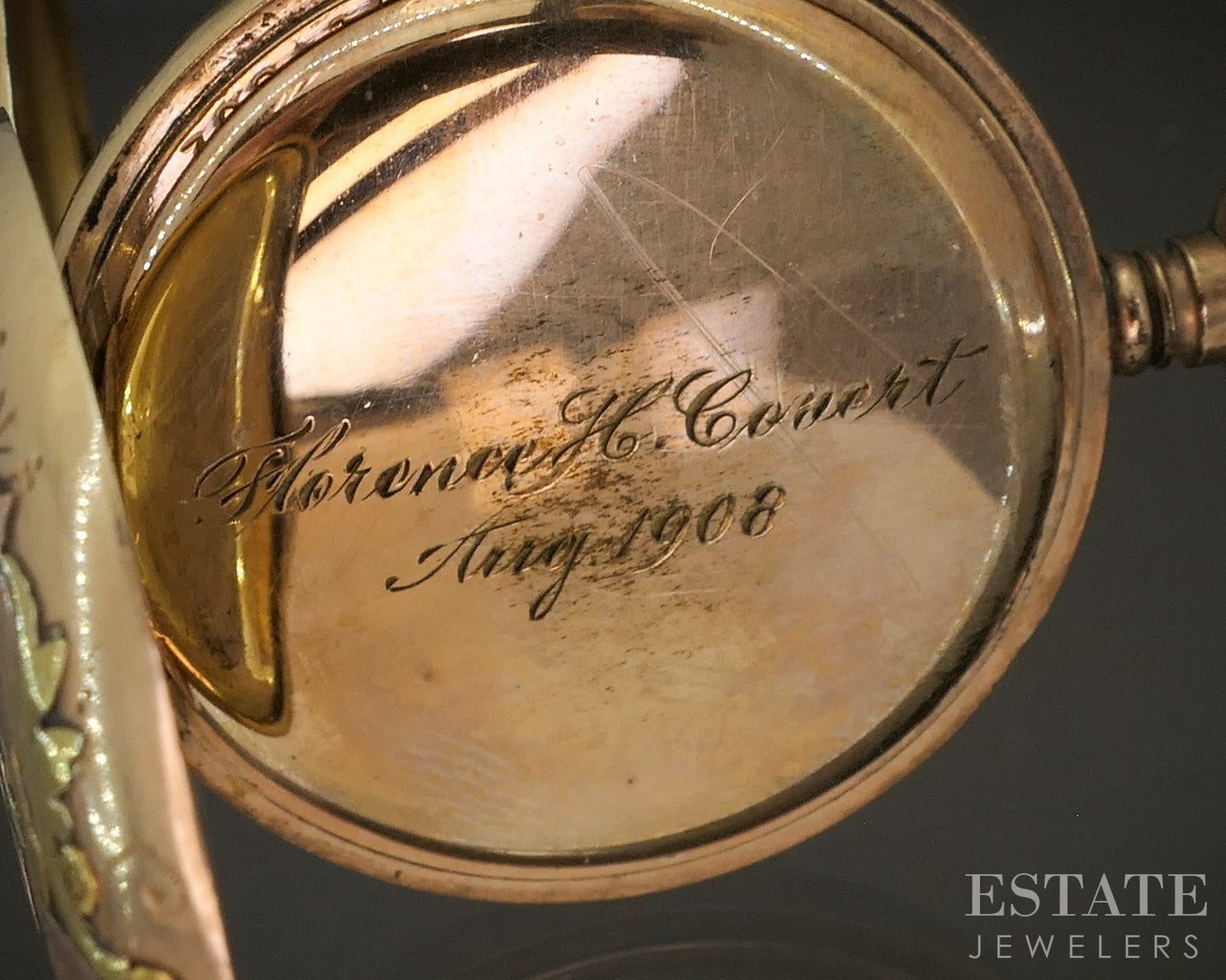 Antique Tri Colored Gold Filled American Waltham Seaside Pocket Watch p15131