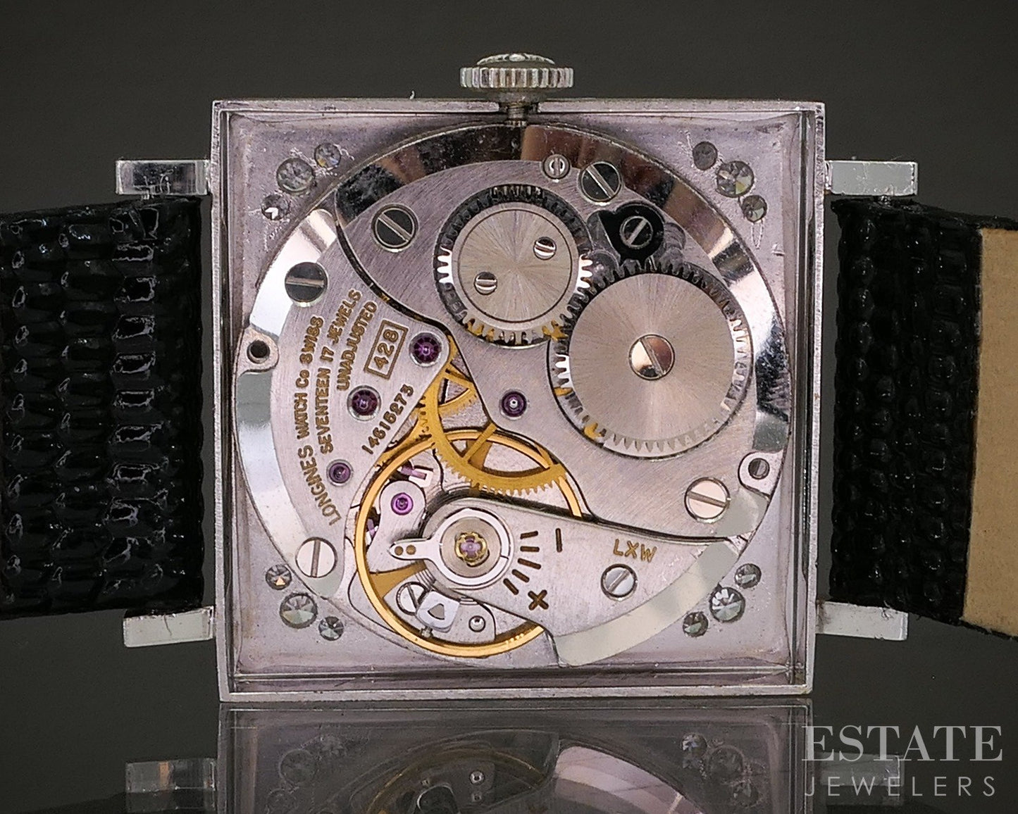 Vintage 1968 14k White Gold Longines Cal. 428 Natural Diamond Watch p22752
