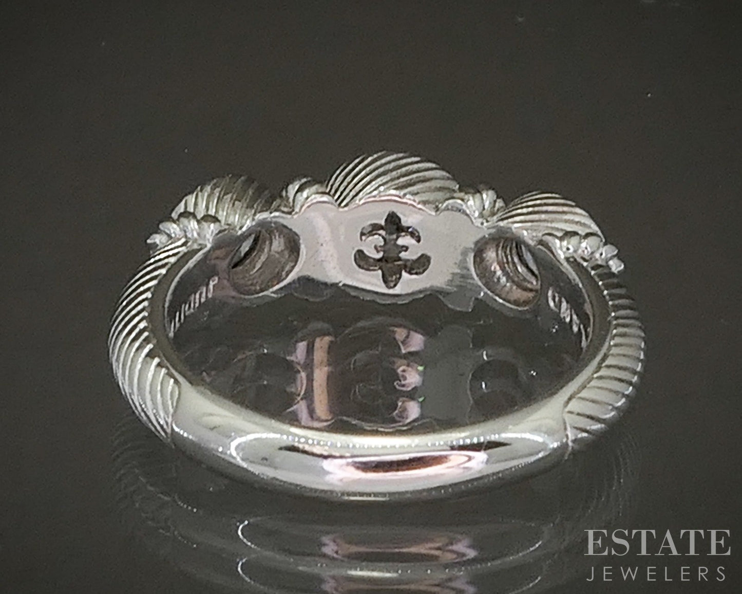 Sterling Silver Judith Ripka CZ Cable Ladies Band Ring 6.2g p24371