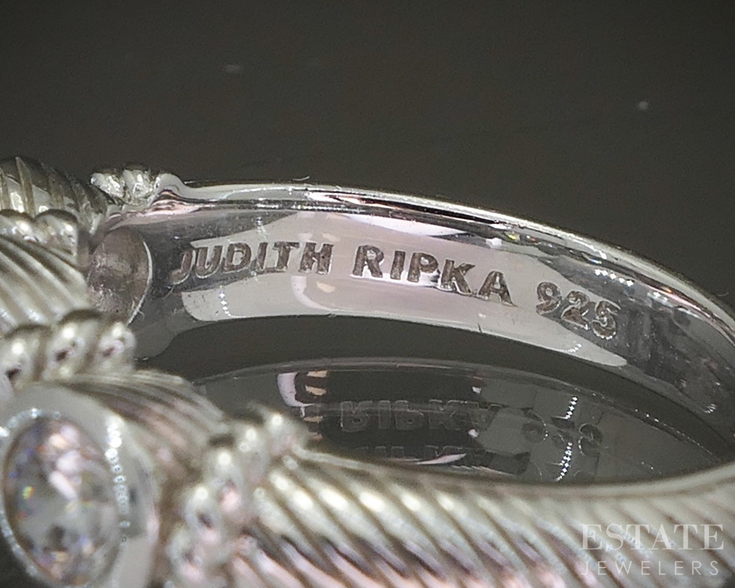 Sterling Silver Judith Ripka CZ Cable Ladies Band Ring 6.2g p24371