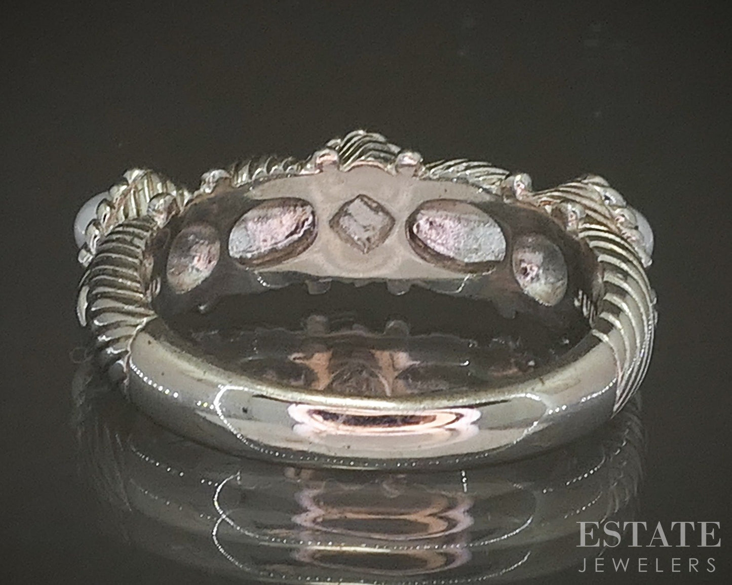 Sterling Silver Judith Ripka 3mm Pearl Ladies Band Ring 6.1g p24372