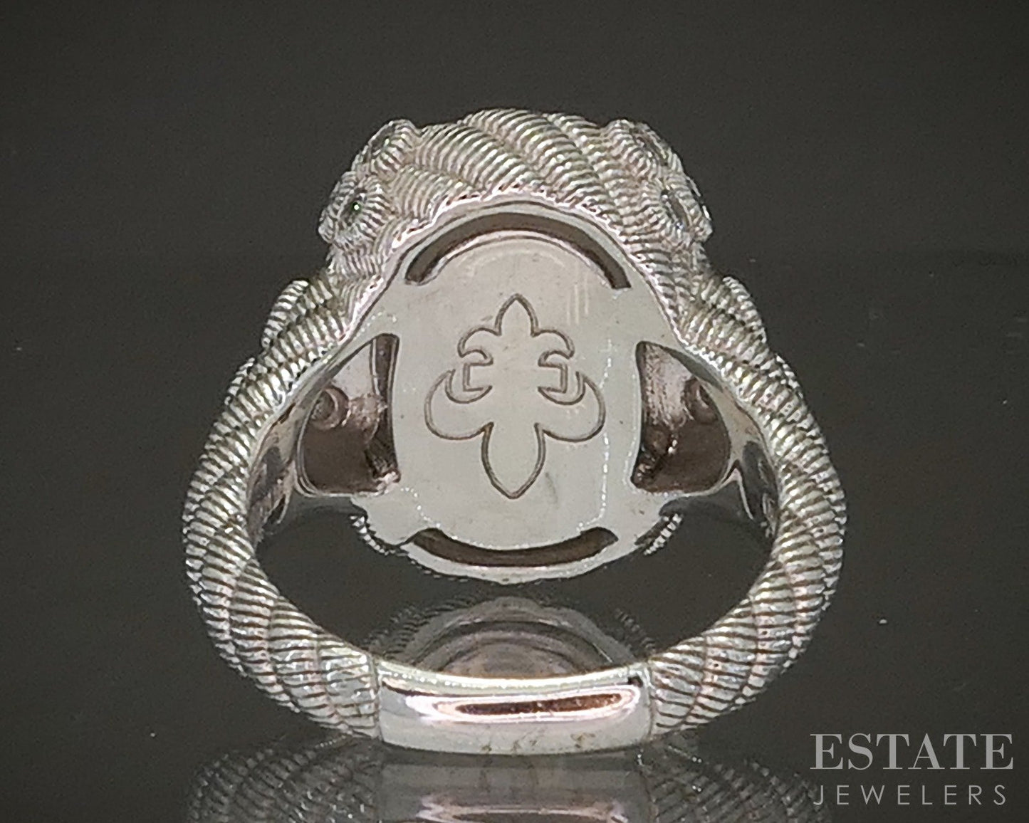 Sterling Silver Judith Ripka White Quartz Doublet & CZ Ladies Ring 13.5g p24379