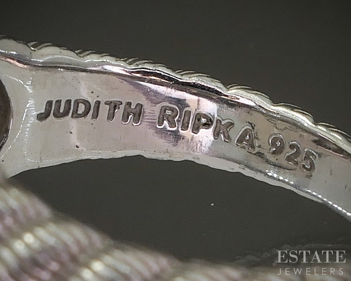 Sterling Silver Judith Ripka White Quartz Doublet & CZ Ladies Ring 13.5g p24379
