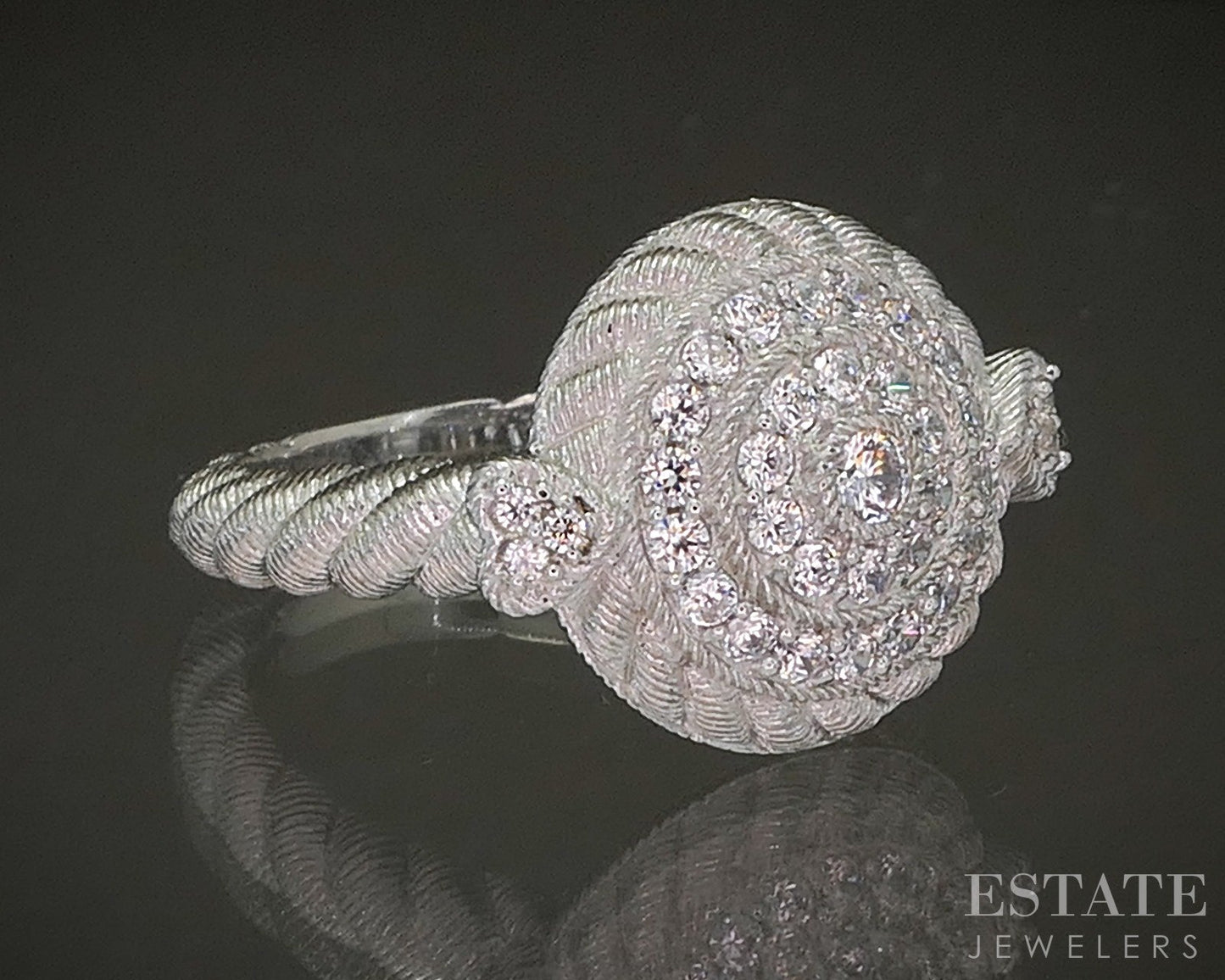 Sterling Silver Judith Ripka CZ Cable Ladies Band Ring 6.7g p24380