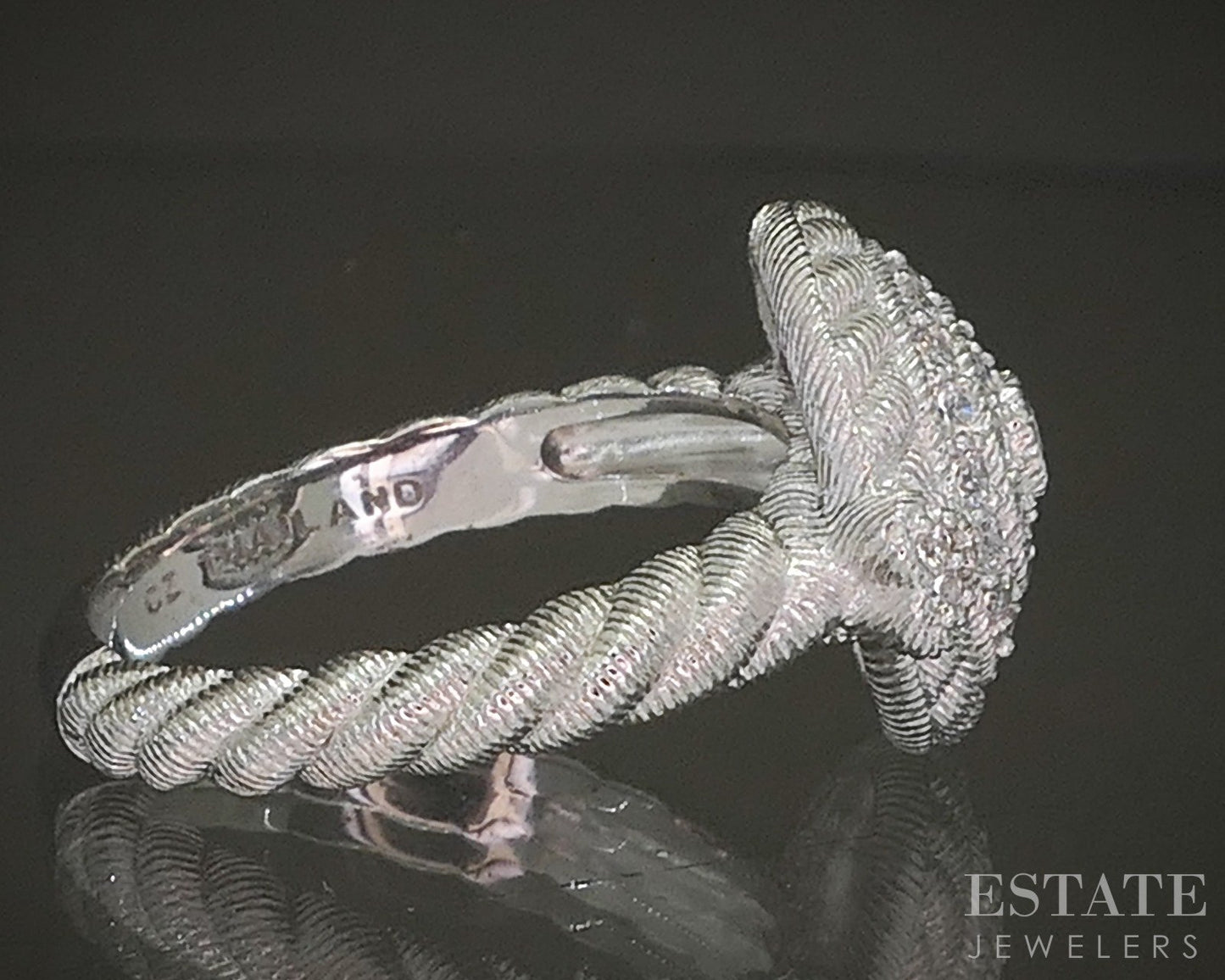 Sterling Silver Judith Ripka CZ Cable Ladies Band Ring 6.7g p24380