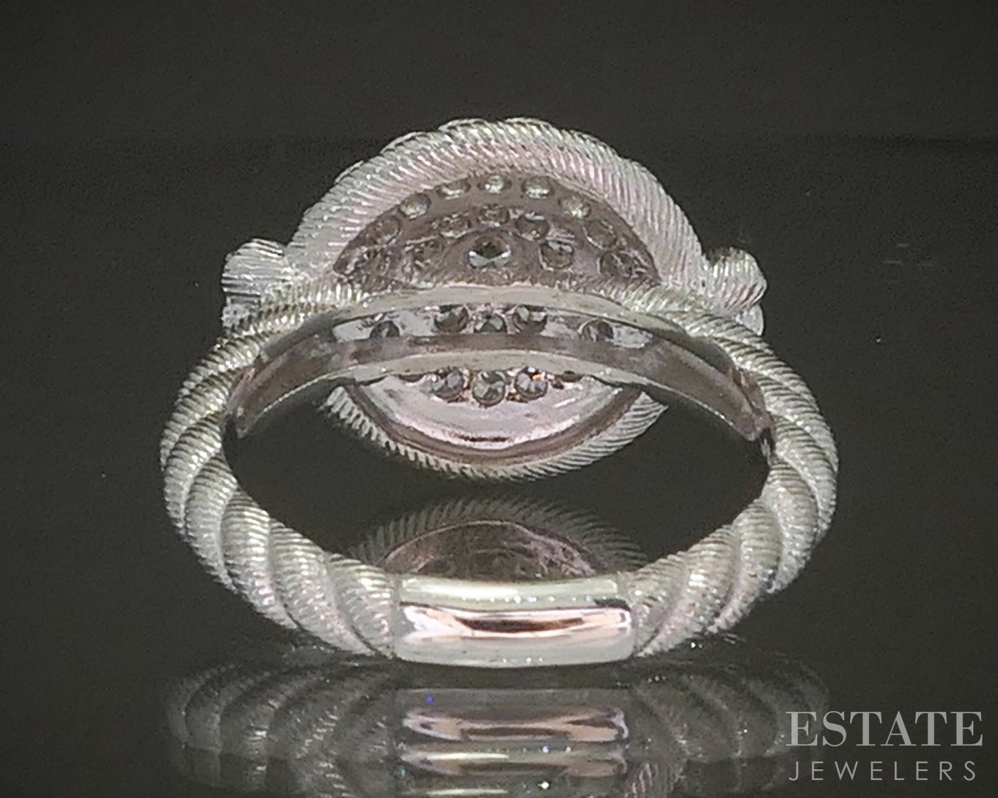 Sterling Silver Judith Ripka CZ Cable Ladies Band Ring 6.7g p24380