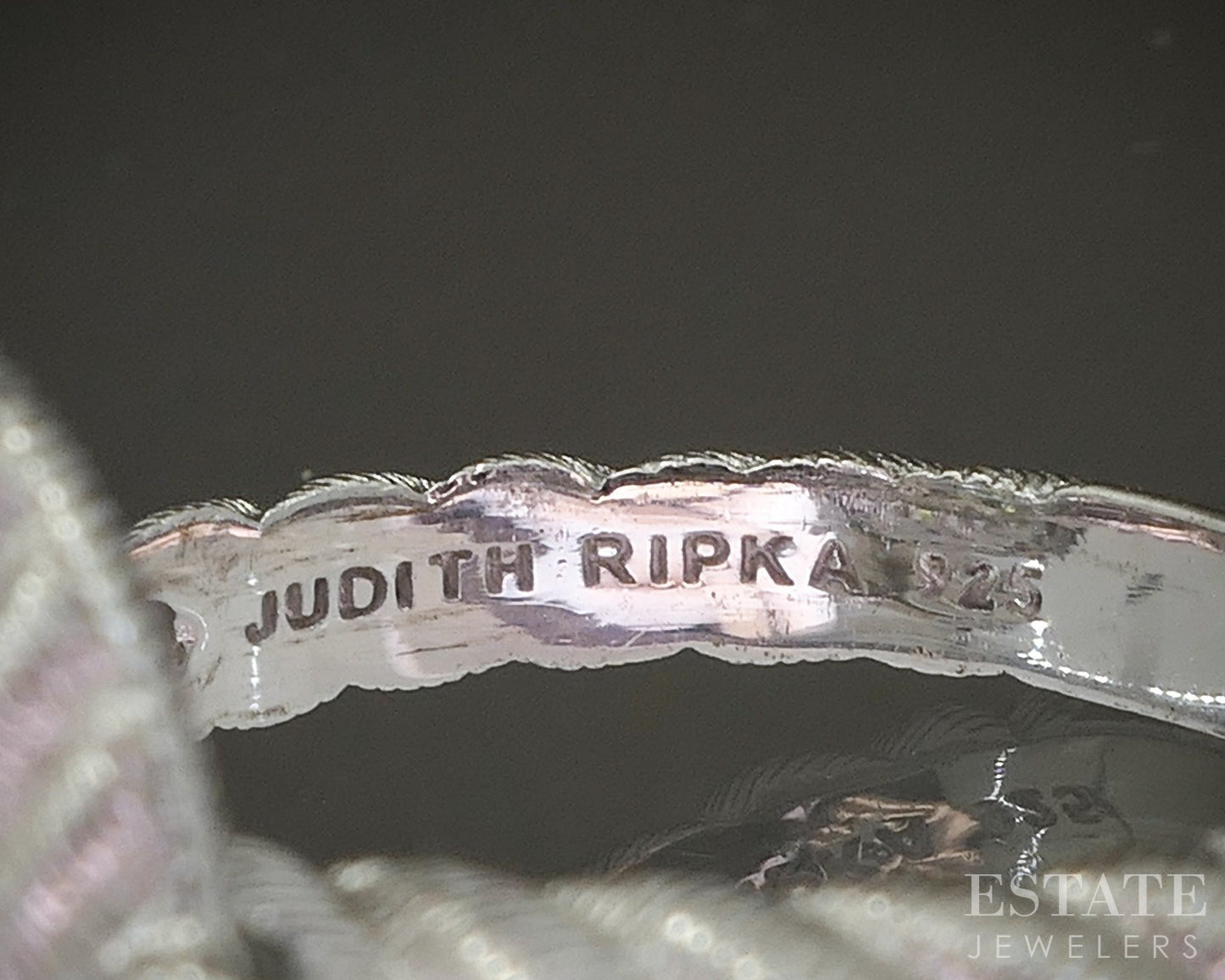 Sterling Silver Judith Ripka CZ Cable Ladies Band Ring 6.7g p24380