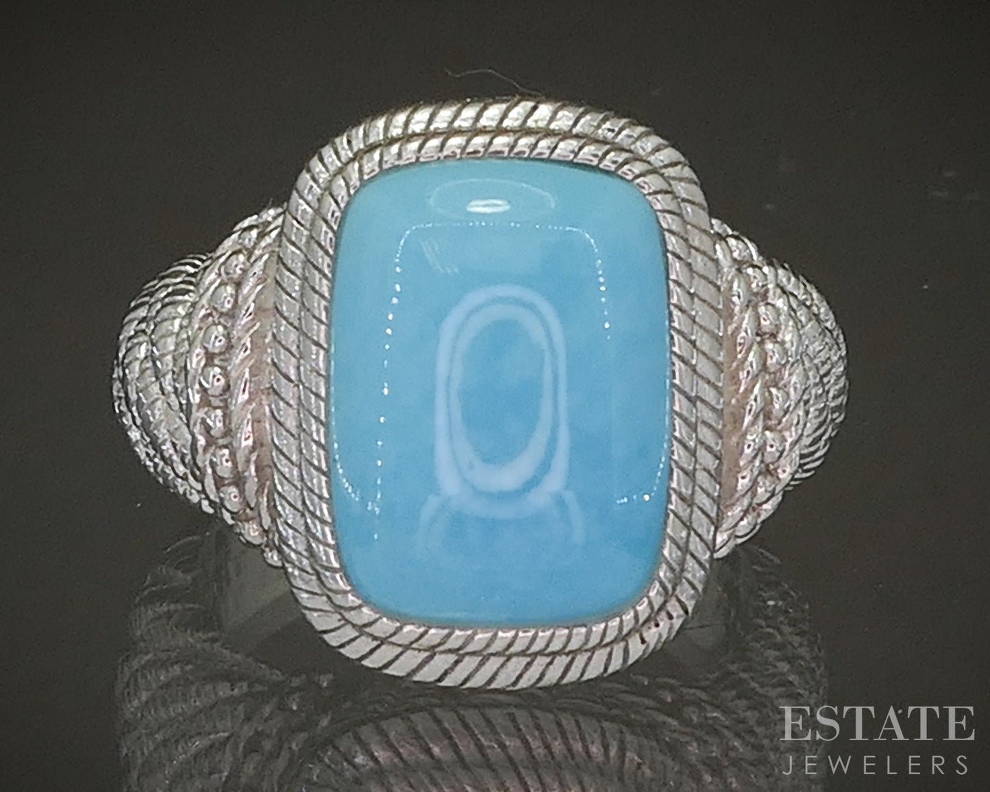 Sterling Silver Judith Ripka Sleeping Beauty Turquoise Ladies Ring 15.3g p24384