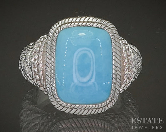 Sterling Silver Judith Ripka Sleeping Beauty Turquoise Ladies Ring 15.3g p24384