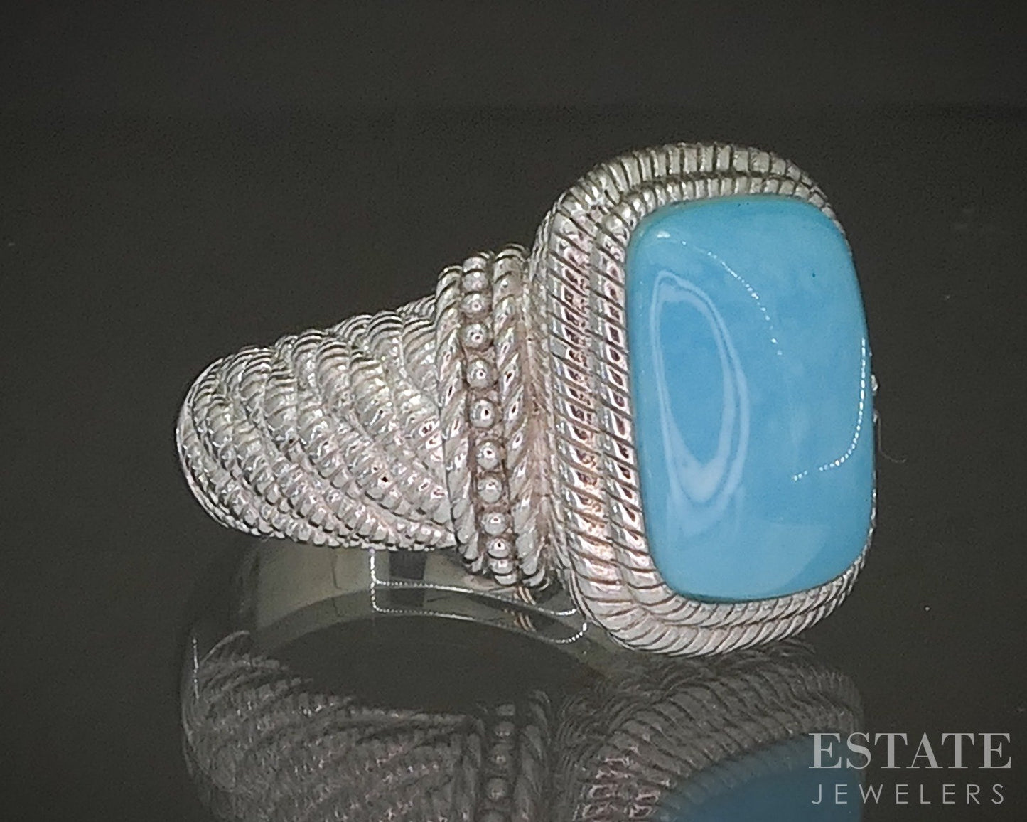 Sterling Silver Judith Ripka Sleeping Beauty Turquoise Ladies Ring 15.3g p24384