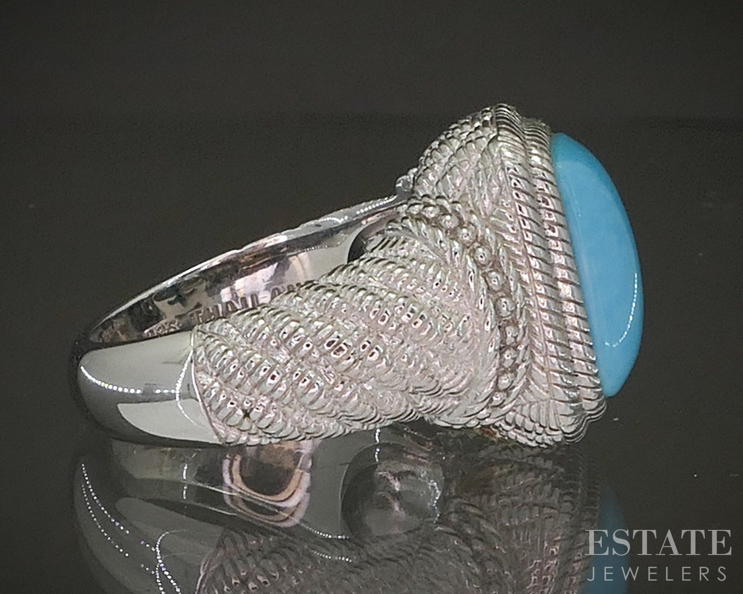 Sterling Silver Judith Ripka Sleeping Beauty Turquoise Ladies Ring 15.3g p24384