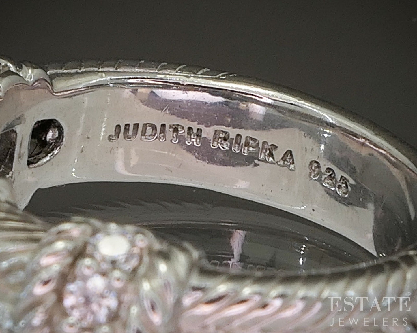Sterling Silver Judith Ripka CZ Cable Ladies Band Ring 8.7g p24389