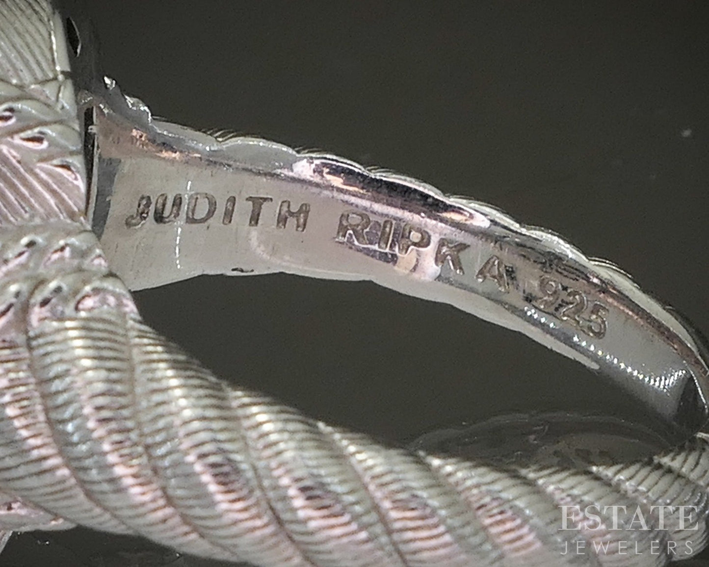 Sterling Silver Gold Judith Ripka CZ Cable Oval Ladies Band Ring 12.4g p24401