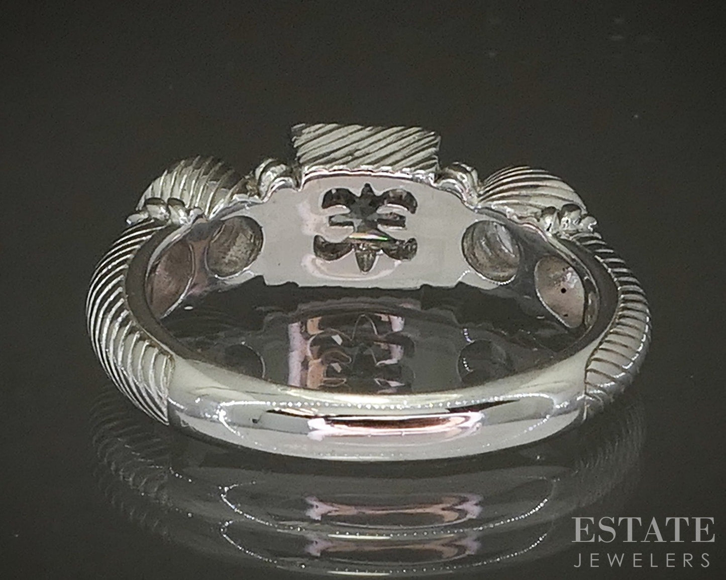 Sterling Silver Judith Ripka CZ Cable Ladies Band Ring 6.1g p24406