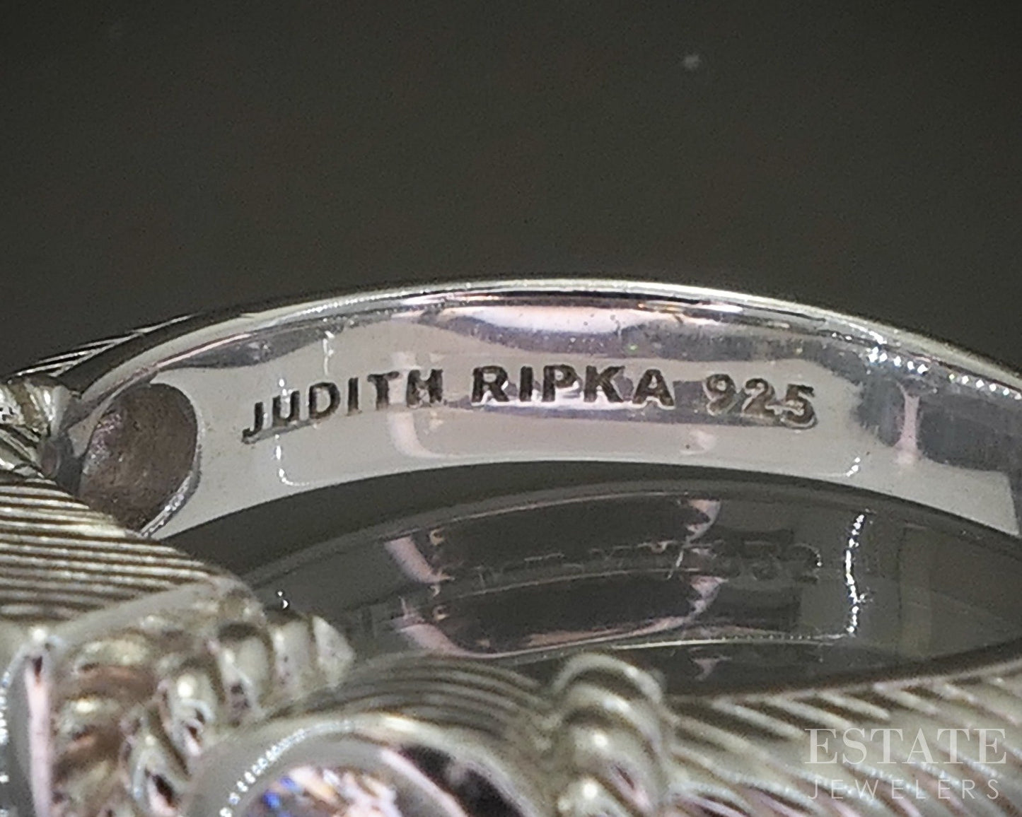 Sterling Silver Judith Ripka CZ Cable Ladies Band Ring 6.1g p24406