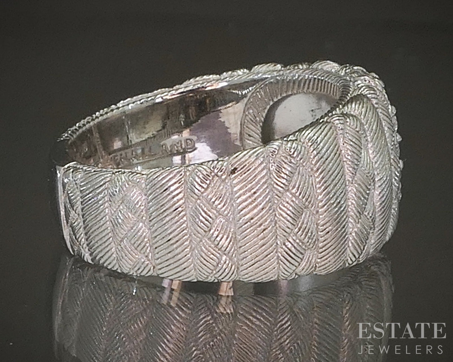 Sterling Silver Judith Ripka CZ Braided Cable Ladies Band Ring 11.1g p24407