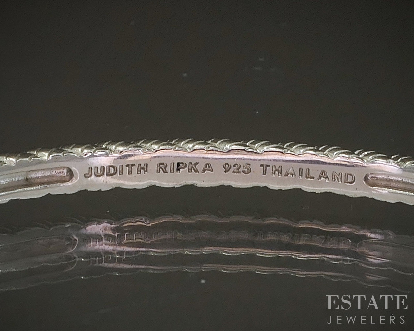 Sterling Silver Judith Ripka Natural Peridot Cable Bangle Bracelet 15.4g p24412