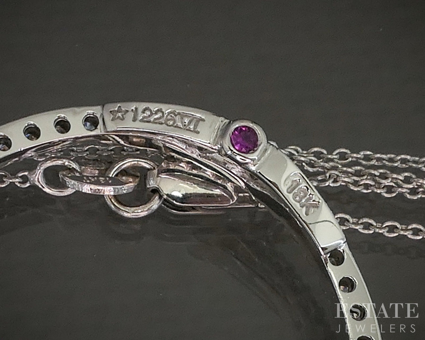 18k White Gold Roberto Coin Natural Diamond Circle of Life Necklace 6g p19144