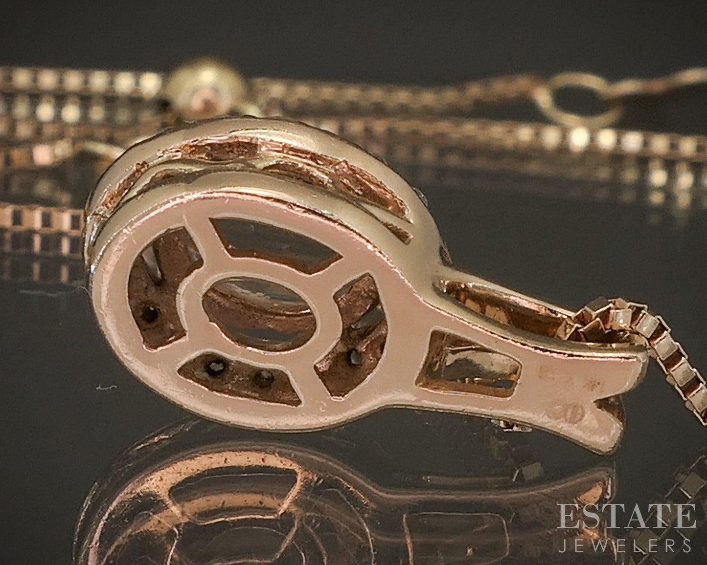 14k Rose Gold Oval Natural Morganite & Diamond Ladies Necklace 4.6g 24"L p20630