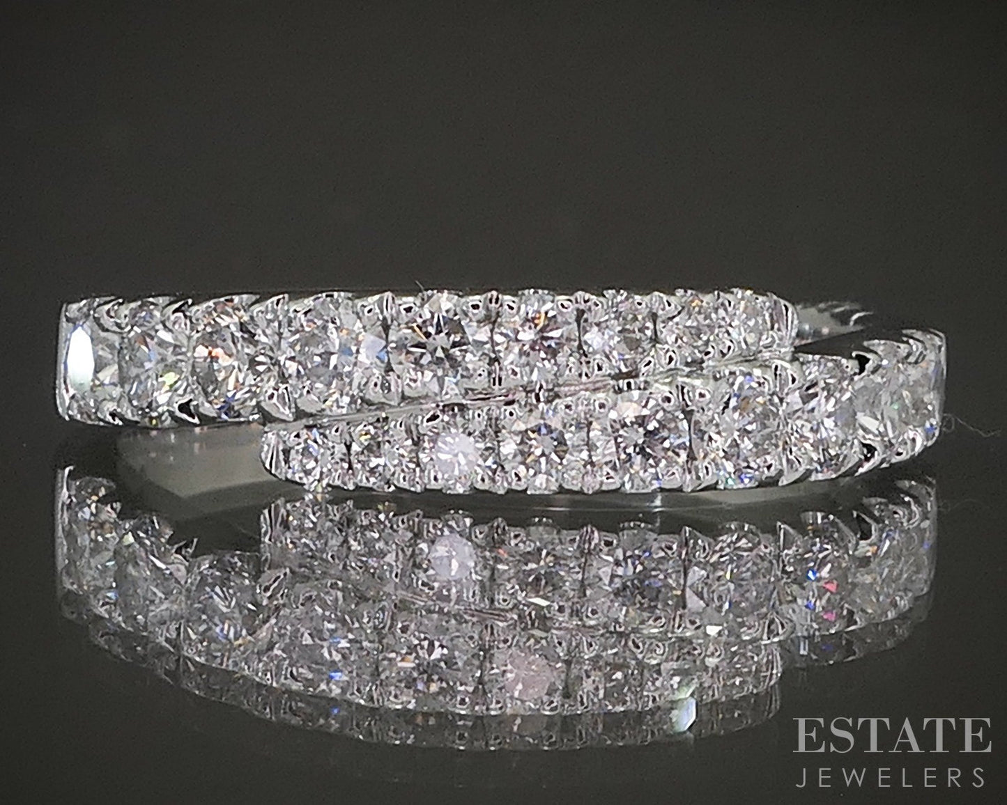 14k White Gold Pnina Tornai Natural 1ctw Diamond Ladies Bypass Band 3.8g p20596