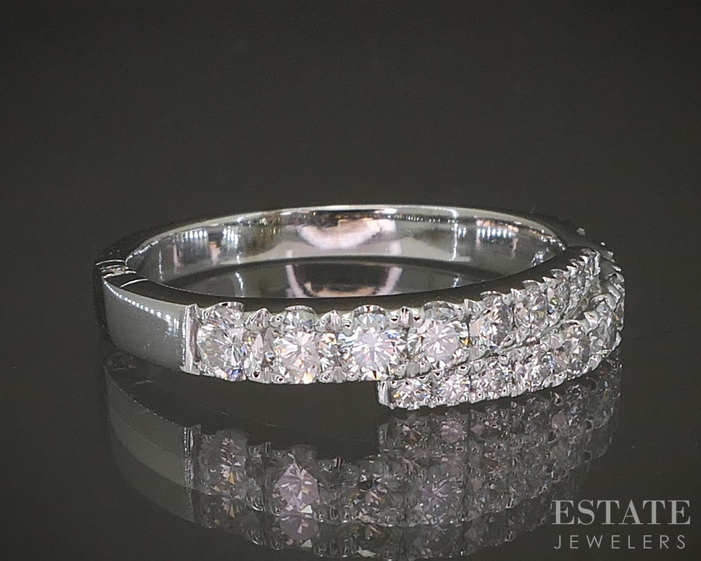 14k White Gold Pnina Tornai Natural 1ctw Diamond Ladies Bypass Band 3.8g p20596