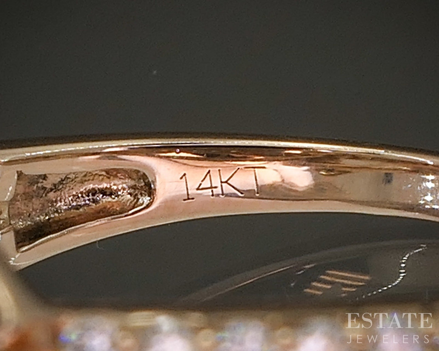14k Strawberry Gold LeVian .70ctw Chocolate & Vanilla Diamond Ring p21526