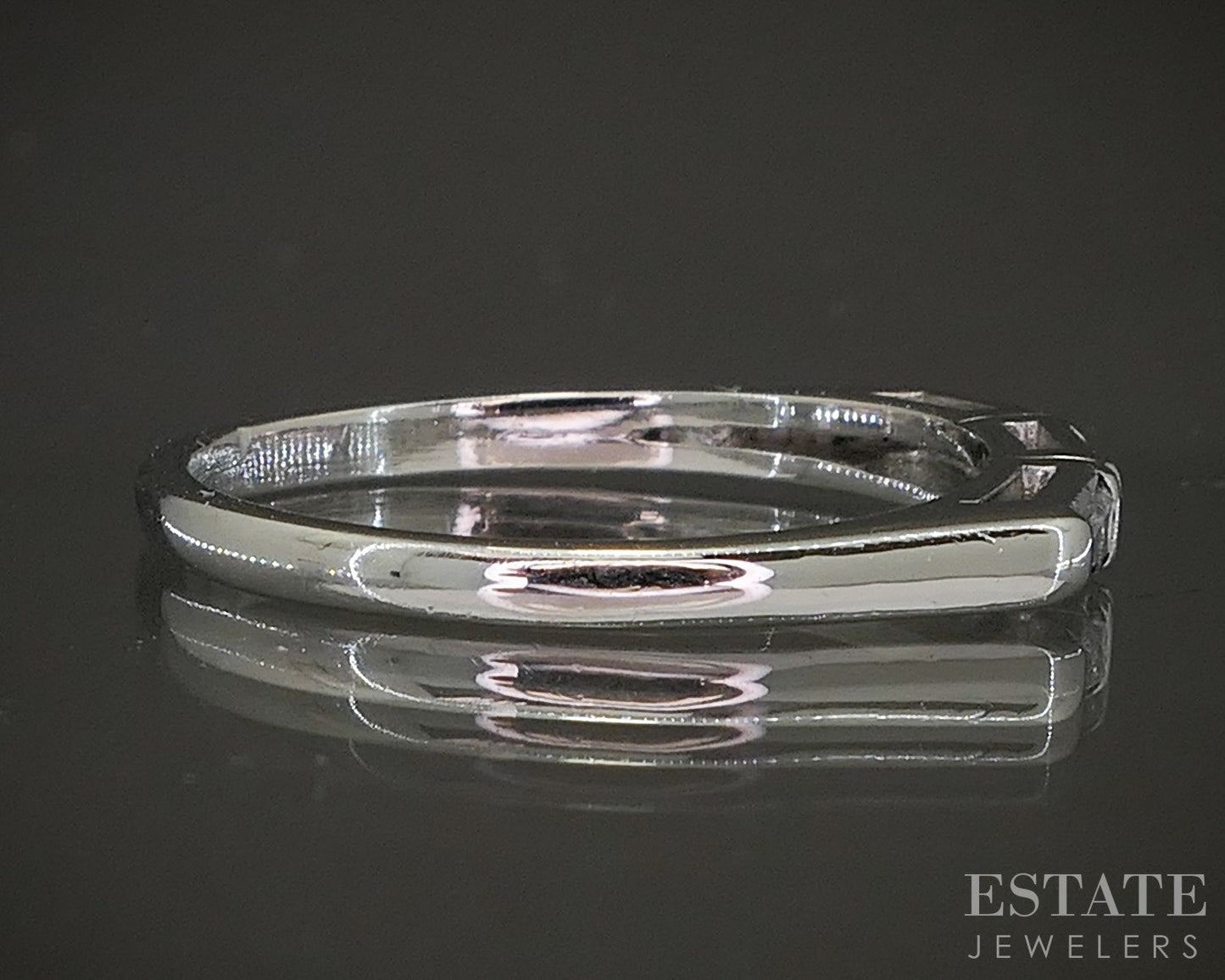 Vintage Platinum Baguette Natural .12ctw Diamond Ladies Wedding Band 2.8g p21637