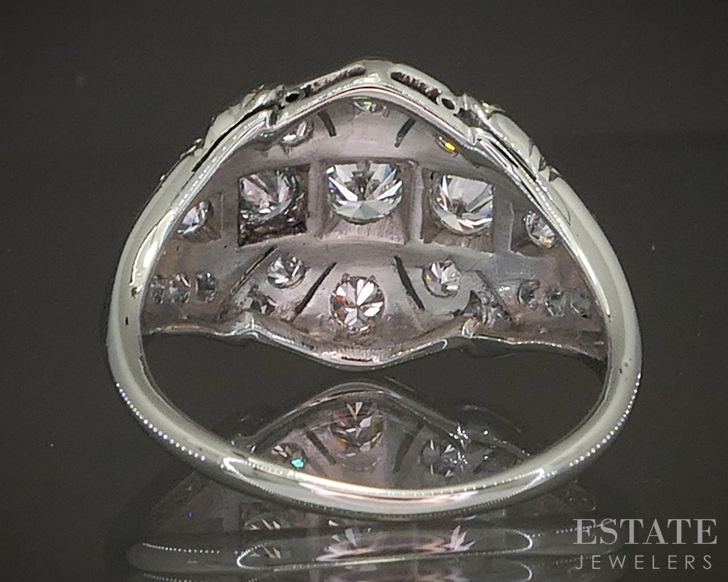 Antique Art Deco Platinum Natural .75ctw Diamond Engagement Ring 5.6g p20128