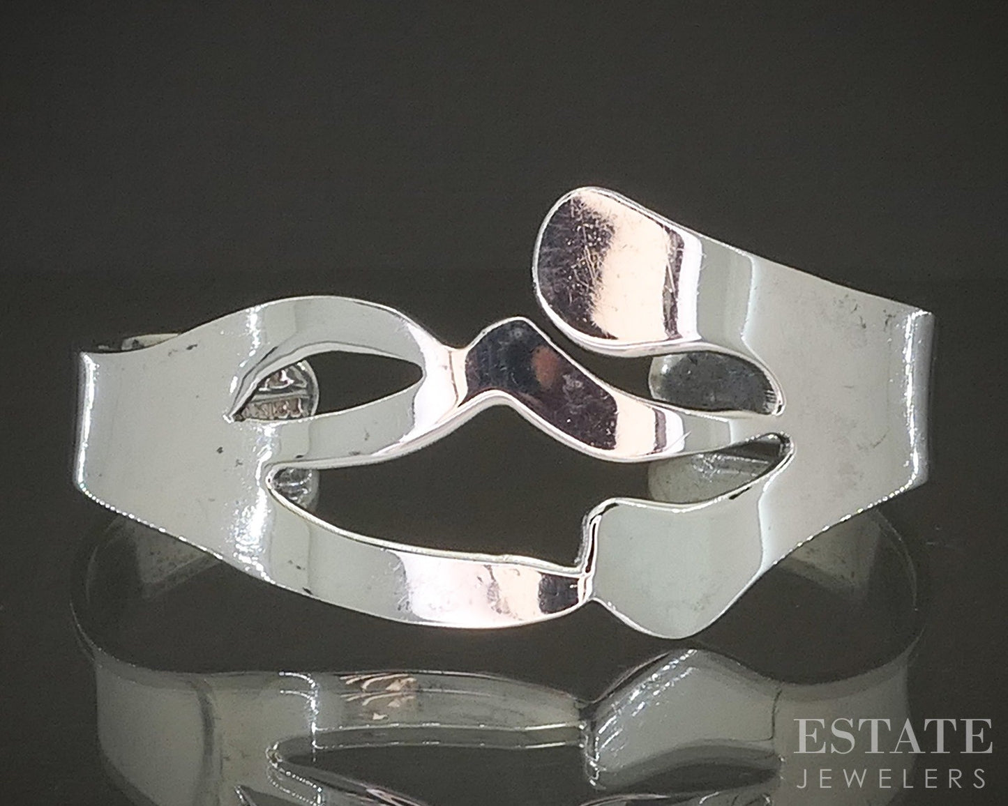Vintage Sterling Silver Mexico Modernist Ladies Cuff Bracelet 33.7g p20008