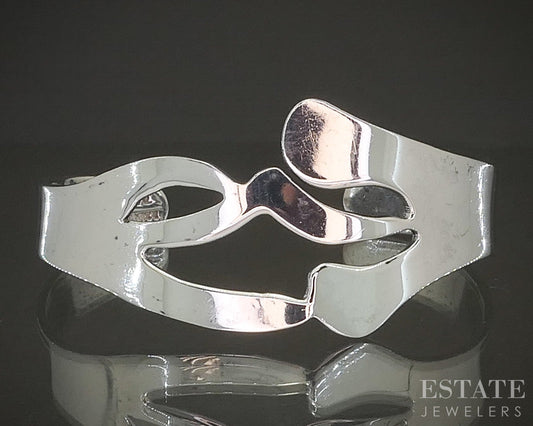 Vintage Sterling Silver Mexico Modernist Ladies Cuff Bracelet 33.7g p20008