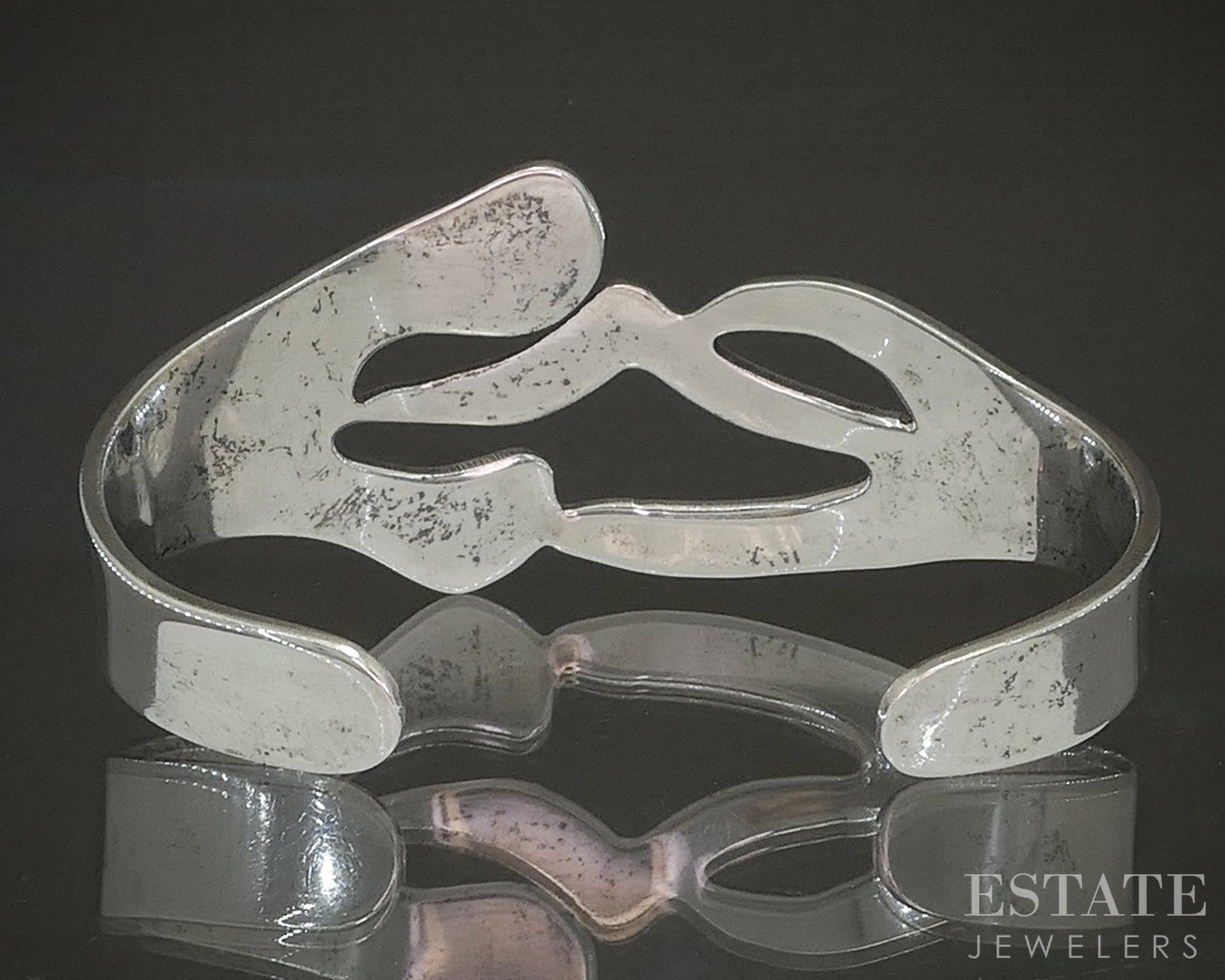 Vintage Sterling Silver Mexico Modernist Ladies Cuff Bracelet 33.7g p20008