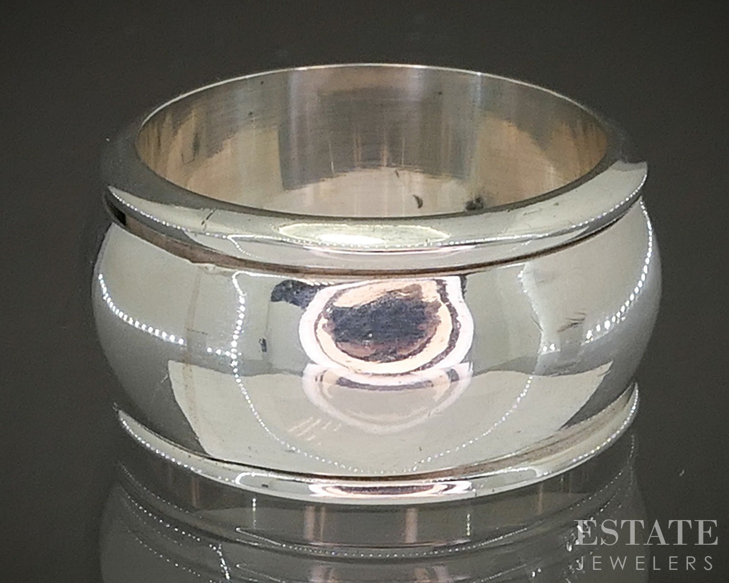 Vintage Sterling Silver 12mm Spinning Ladies Band Ring 13.7g p20019