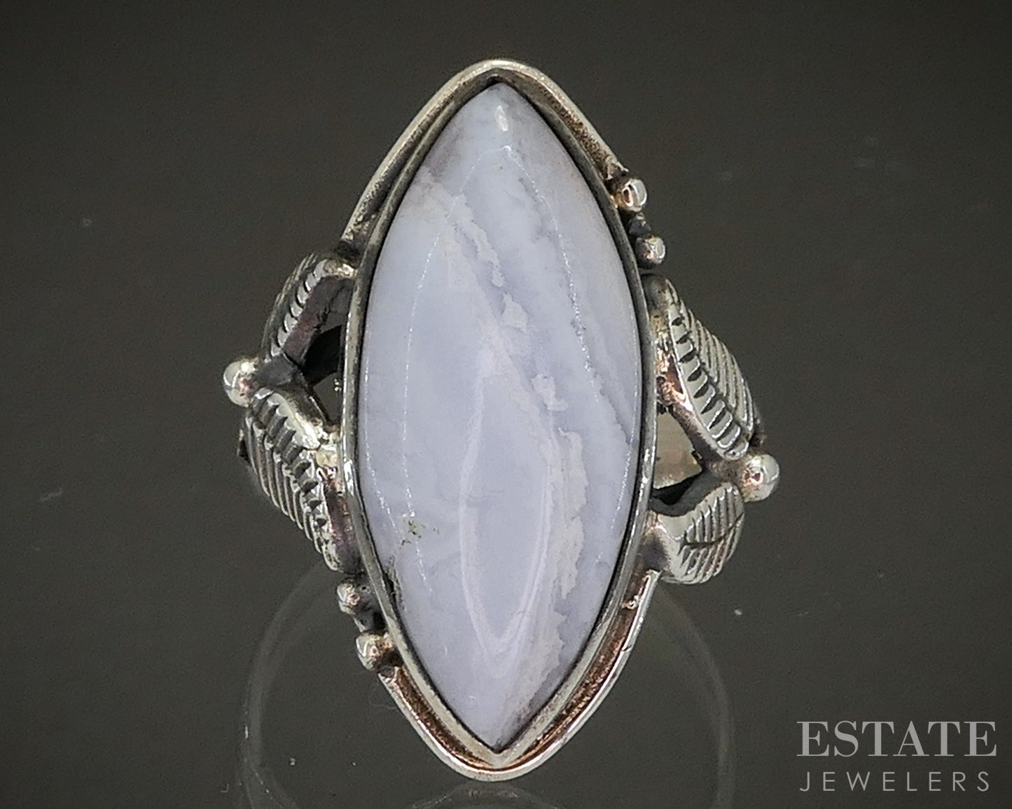 Vintage Sterling Natural Agate Navajo Ladies Ring 7.2g p20007