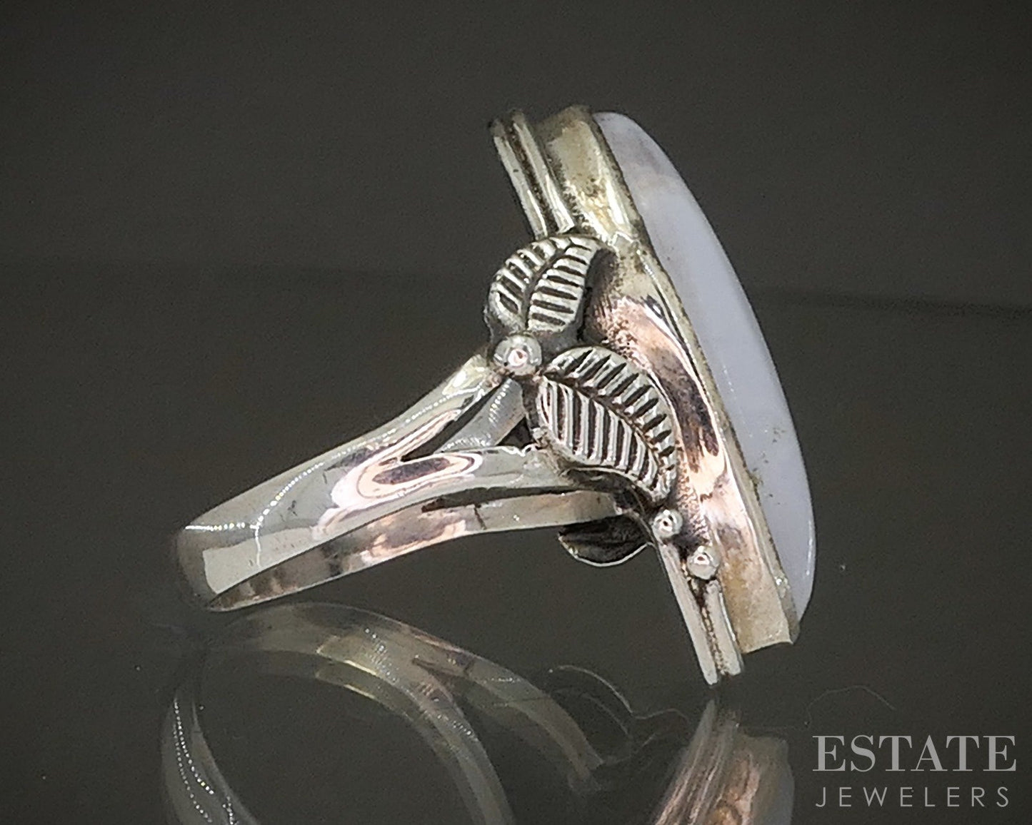 Vintage Sterling Natural Agate Navajo Ladies Ring 7.2g p20007
