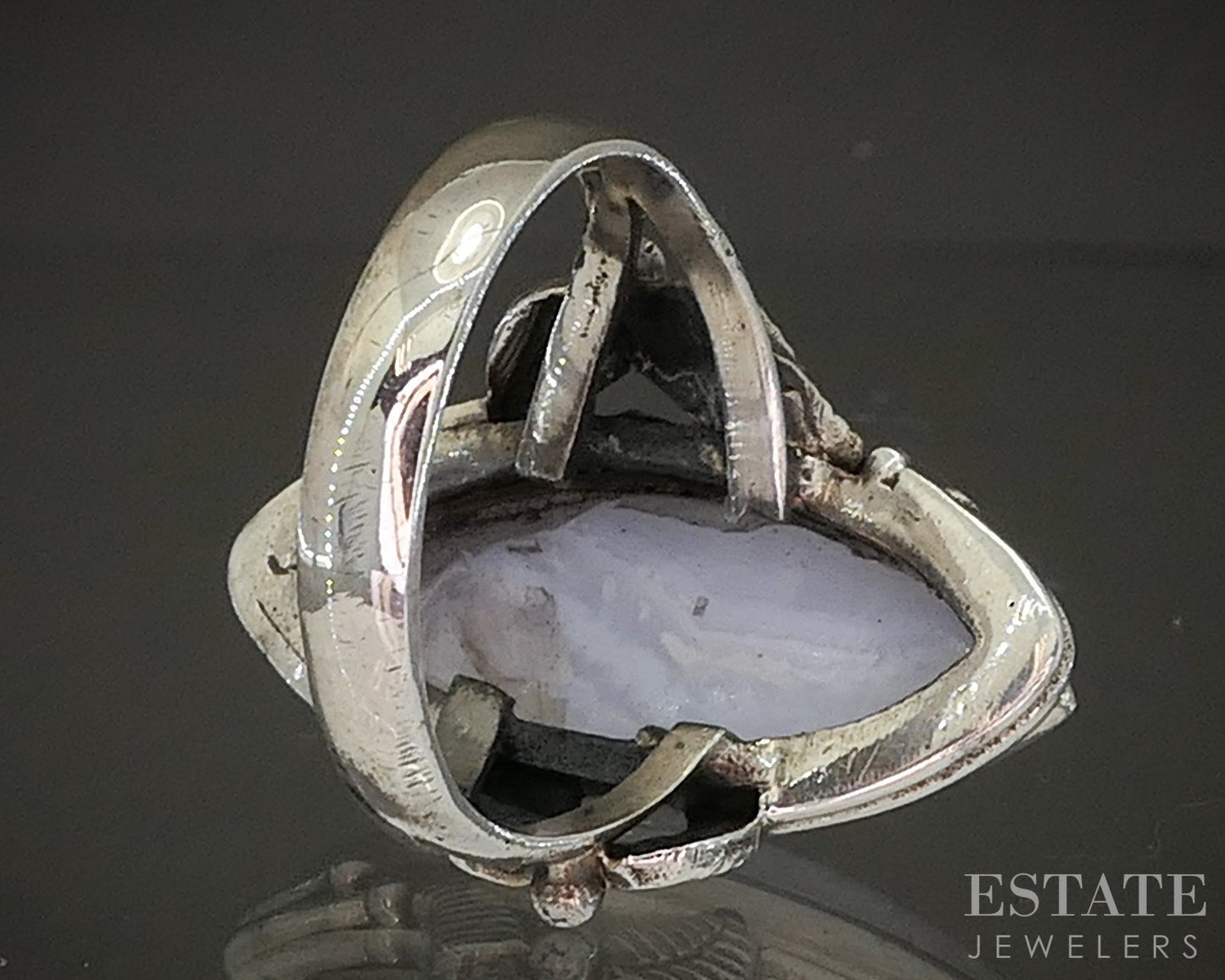 Vintage Sterling Natural Agate Navajo Ladies Ring 7.2g p20007