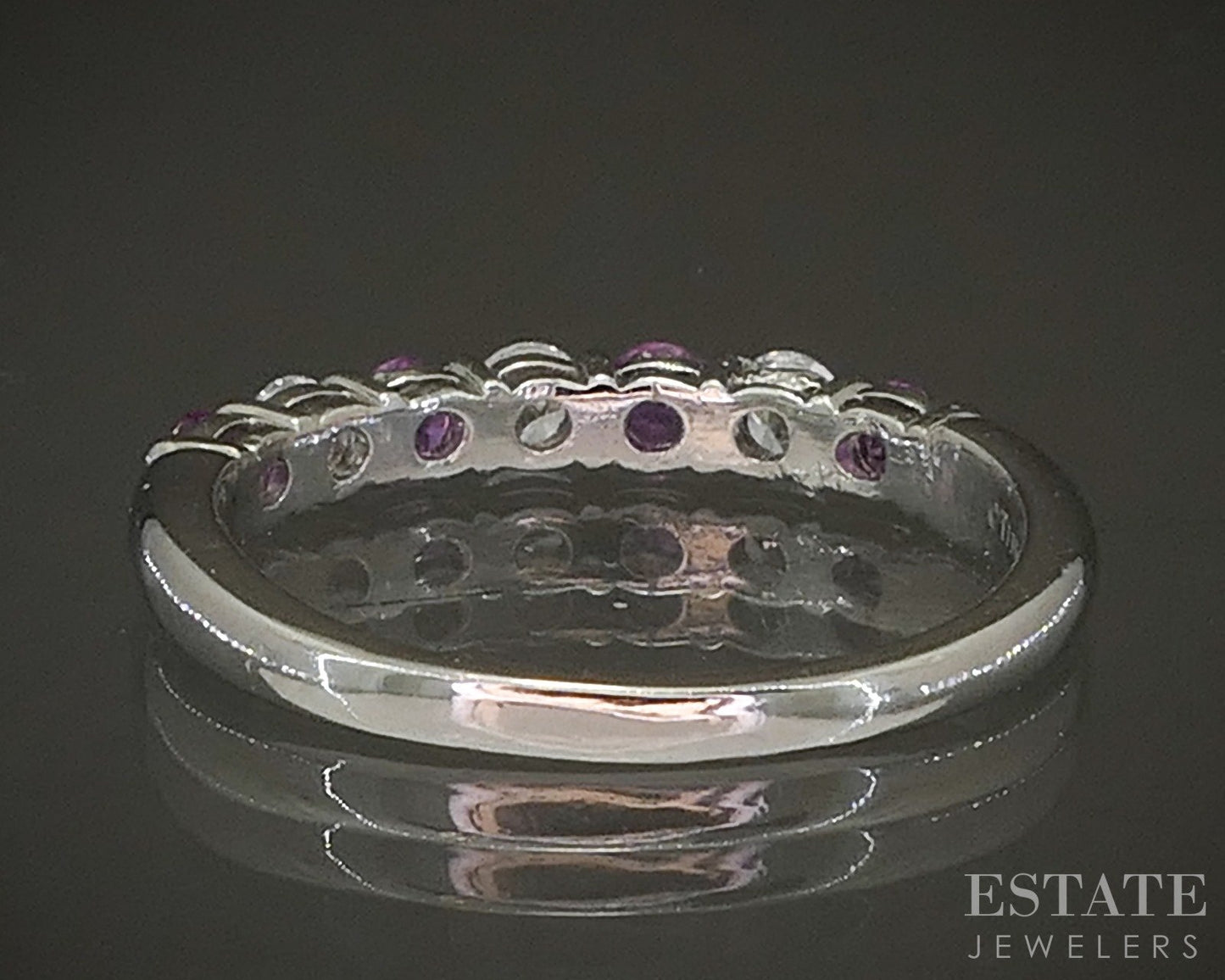 Platinum Tiffany & Co. Natural Pink Sapphire & Diamond Ladies Band 3.7g p24352