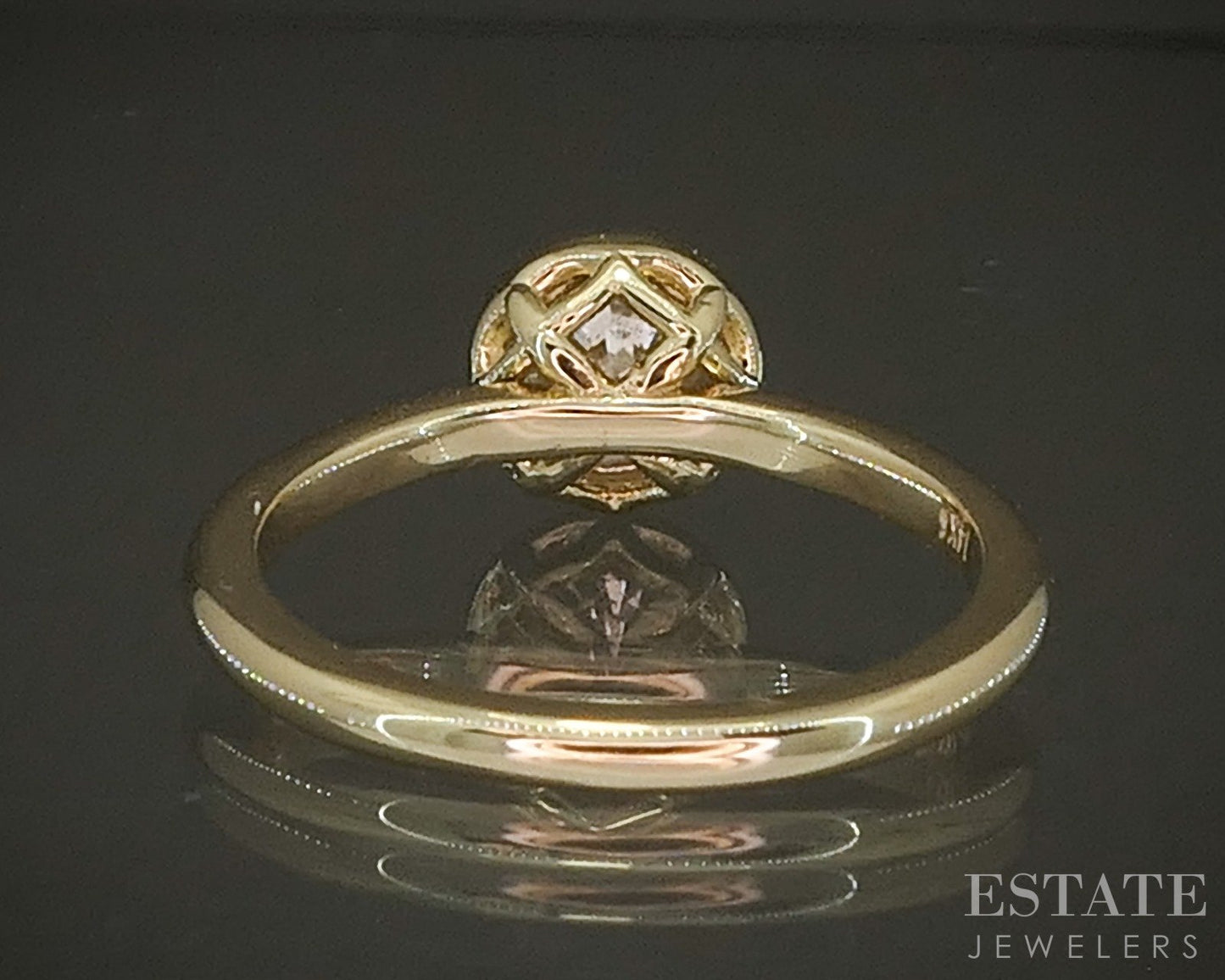 14k Yellow Gold Round 1.59ct Diamond Solitaire Bezel Engagement Ring p24346