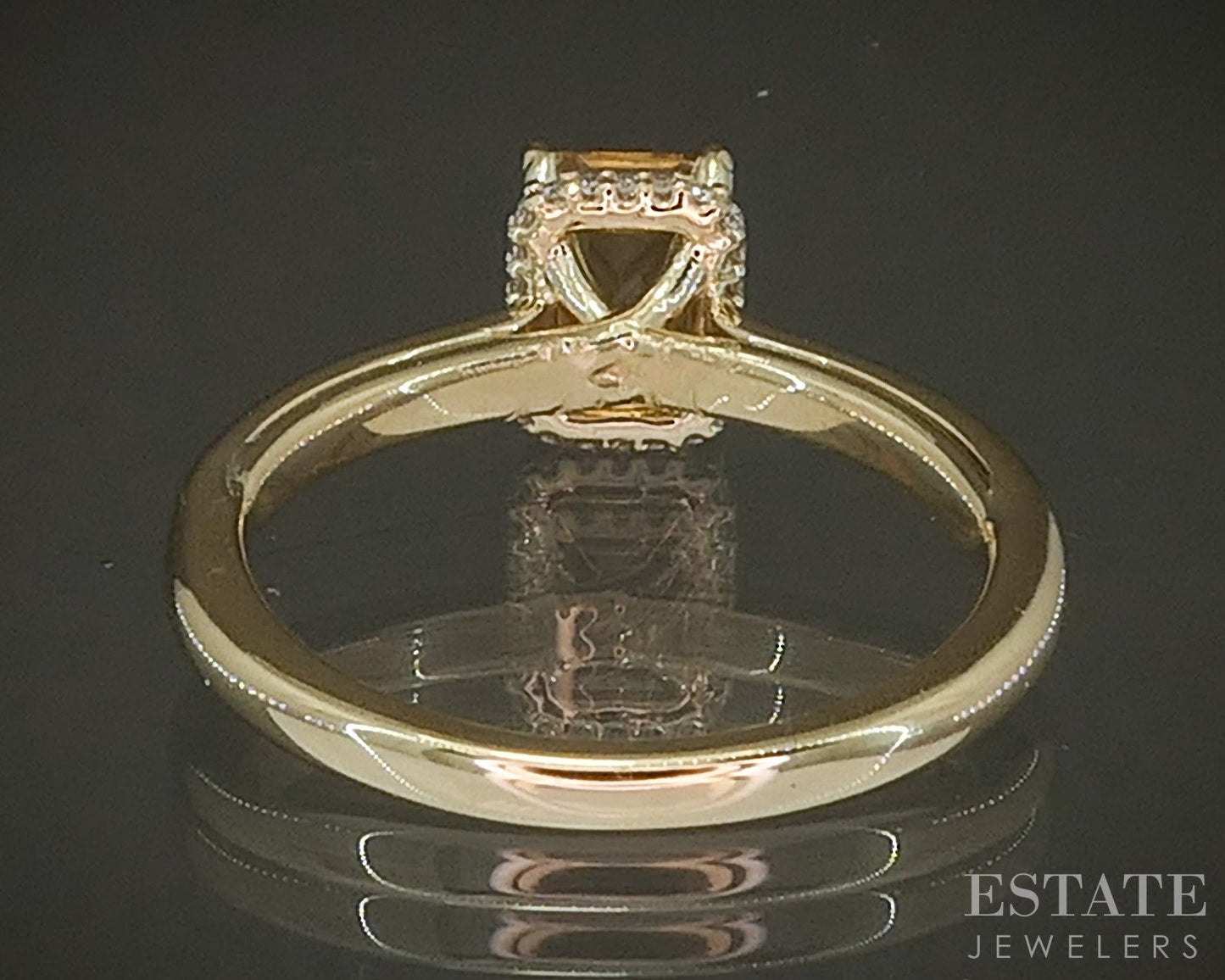 14k Yellow Gold Emerald .95ct Natural Citrine & Diamond Ring 3.5g p24299