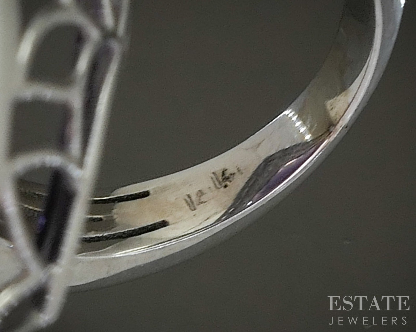 14k White Gold Fantasy Cut Natural Amethyst & Diamond Cocktail Ring 7.1g p22959