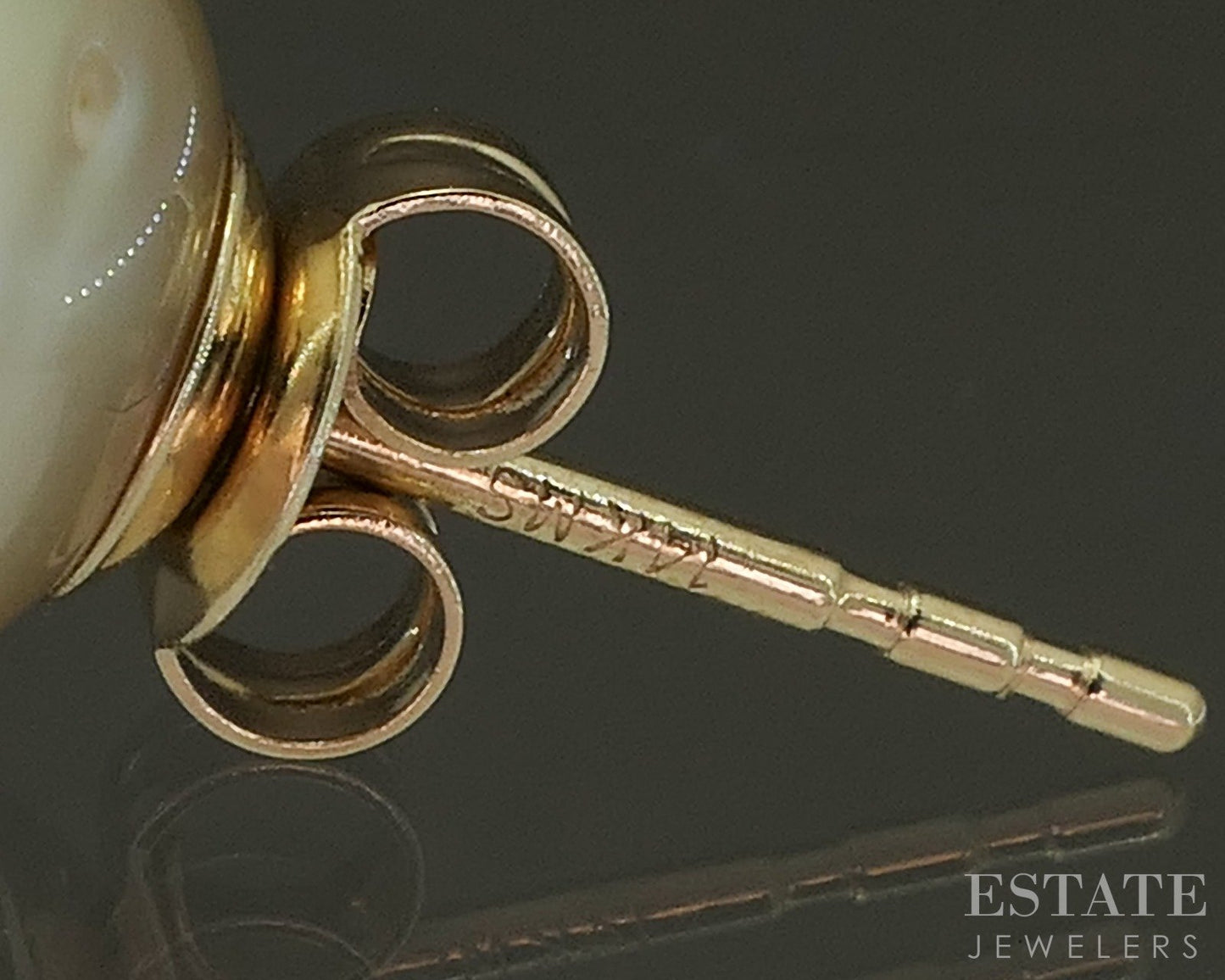 14k Yellow Gold 10mm Golden Cultured South Sea Pearl Stud Earrings p23577