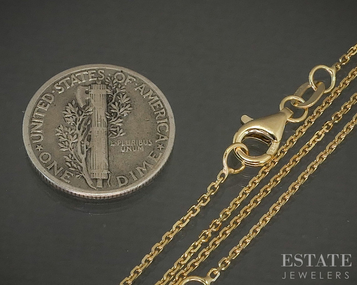 14k Yellow Gold 1.1mm Square Cable Chain Link Ladies Necklace 2.4g 18"L p24859