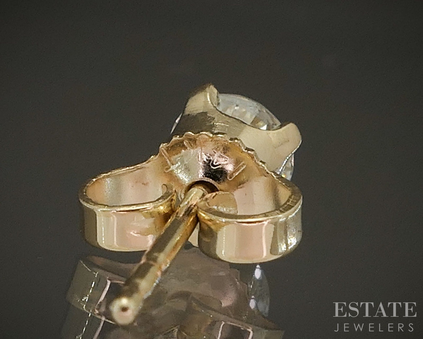 14k Yellow Gold Round Natural .50ctw Diamond Stud Earrings p22056b