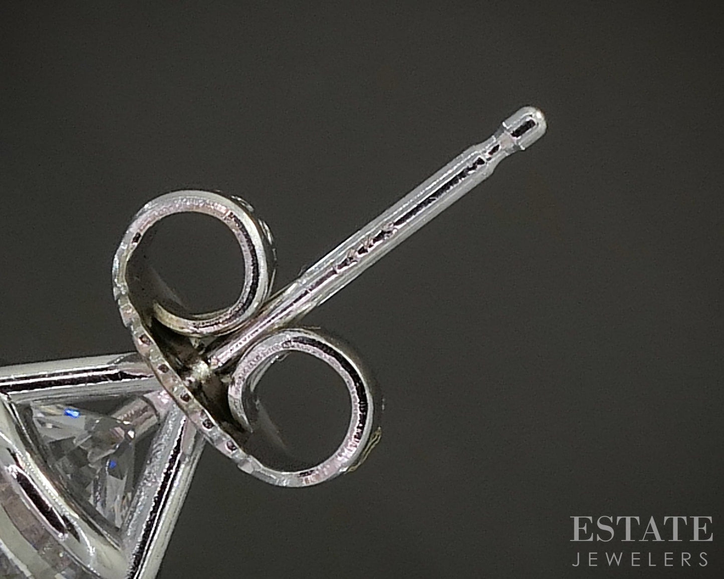14k White Gold IGI Round Lab Created 2.10ctw Diamond Stud Earrings p21822b