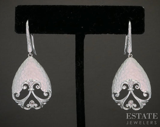 Sterling Silver Gabriel & Co. Natural Diamond Teardrop Dangle Earrings 8g p22598