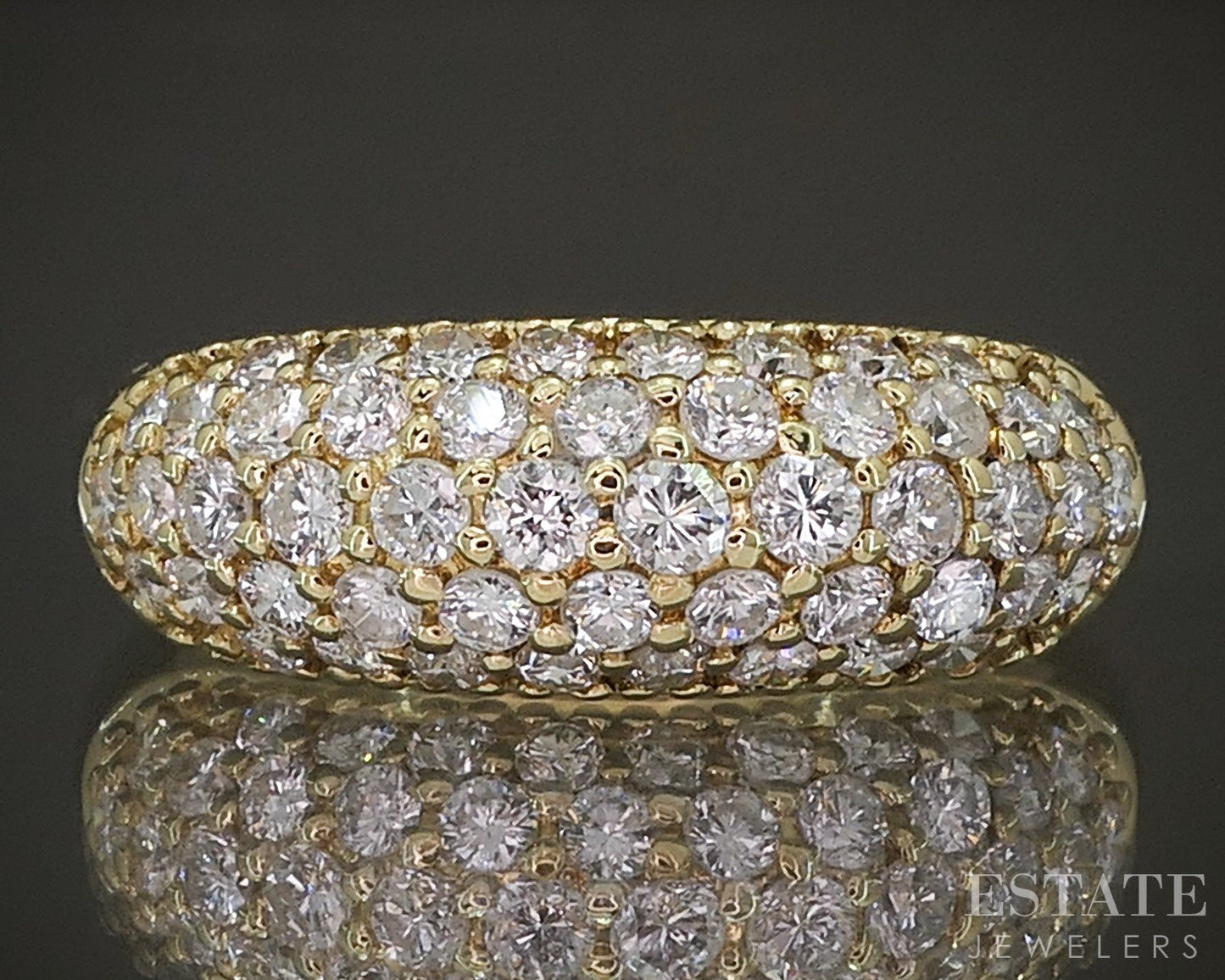 18k Yellow Gold Round Natural 1.08ctw Diamond Band Ring 4.5g p22128